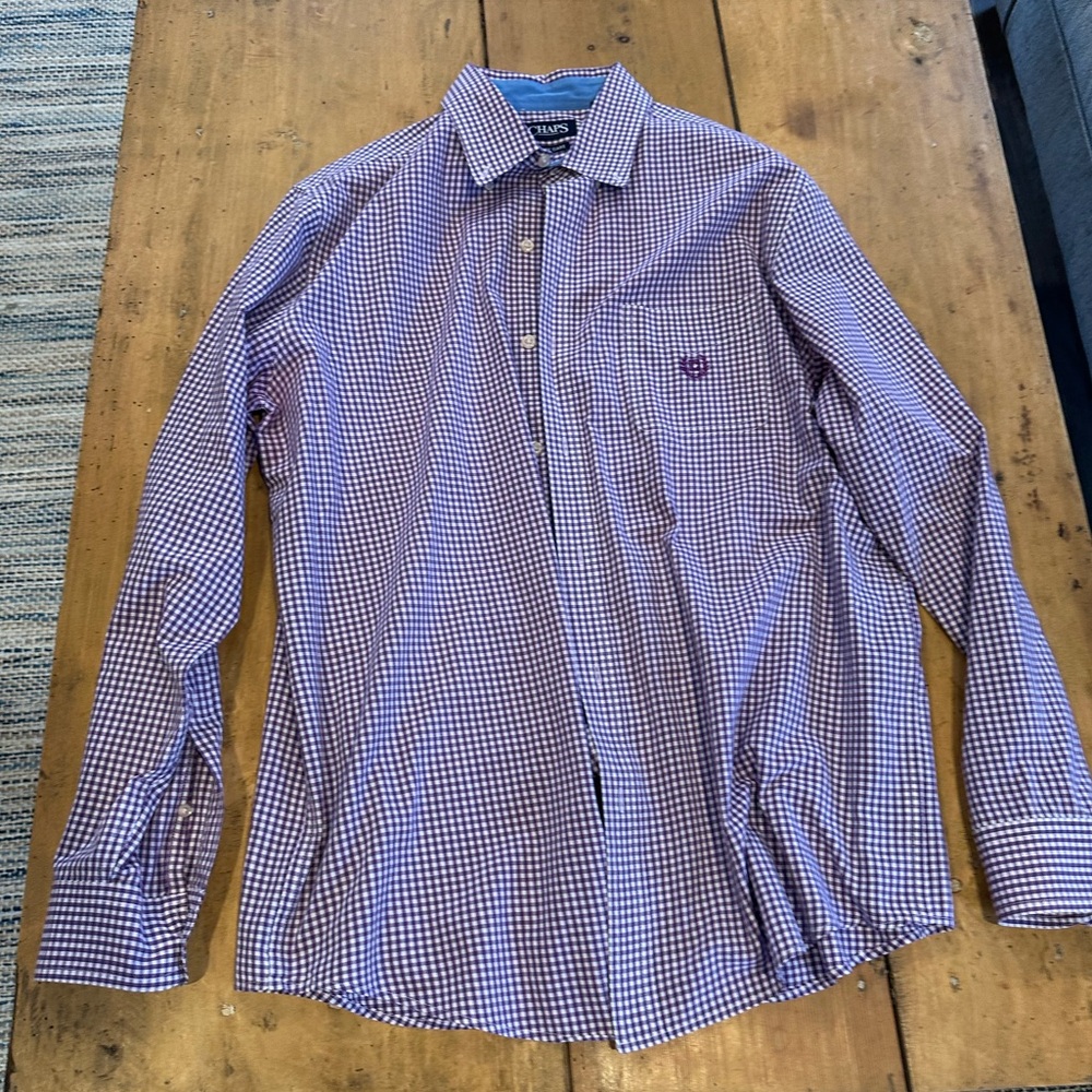 Purple Checkered Dress Shirt